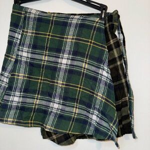 Two tone flannel wrap skirt. Urban Renewal by urban outfitters
